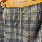 CAbi Step Out Plaid Pencil Mini Skirt Back Zipper Gray Gold 6 3756 Photo 7