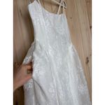 Lulus NWT  Teodora White Floral Applique Lace-Up Midi Dress Wedding Cocktail Sz L Photo 7