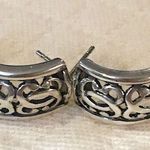 Sterling Silver TAXCO  Cutout Scroll Open Curved Drop Earrings Photo 9