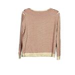 ZARA Long Sleeve Stripe Knit Boat Neck Lightweight Sweater Top S Red Cream #3280 Photo 12