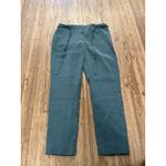 DKNY Pants size 6 The ESSEX Ankle Dark Teal Waist Tie Stretch Career Photo 5