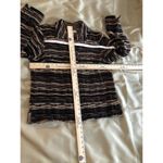 Coldwater Creek Woman’s  Striped Brown Jacket M Long Sleeve Open Button Collared Photo 7