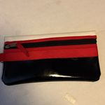 RED AND BLACK AND WHITE CLUTCH/WRISTLET SILVER HARDWARE BLACK PATENT LEATHER Photo 11