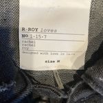 Rachel Roy LOVE beaded distressed denim jacket black Size M Photo 2