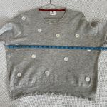 Sundry Gray Cashmere Wool Blend Crewneck Sweater with Embroidered Daisies Photo 10