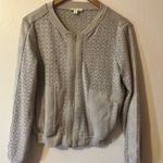 Gray Suede Full Zip Eyelet Jacket Size M Photo 0