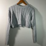 Streetwear Society Cozy Fall Cottage-core Grandma Light Gray Comfortable Soft Cable Knit Sweater S Photo 1