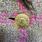 Prestige Tweed Houndstooth Blazer Jacket Coat 40 Beige Pink Black Gold Buttons Tan Size undefined Photo 3