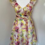 AQUA NWOT Watercolor Flutter Sleeve Mini Dress - Bloomingdale’s Exclusive size L Photo 5