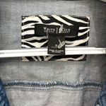 White House | Black Market WHBM Ruffle Feminine Bedazzled cropped denim jacket Photo 2