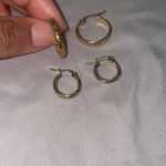 925 Gold mini hoop Huggies earrings Photo 5