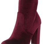 Madden Girl Burgundy Velvet Booties  Photo 0