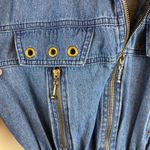 Spencer Alexis 80’s GoldTone Zippers & Other Metal Detail Denim Dress Gold Size 4 Photo 9