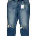 Sneak Peek Melbourne High Rise Distressed Straight Leg Jeans size 16 NWT Blue Photo 2