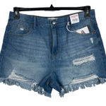 Celebrity Pink JRS SZ 17/33 Jean Shorts Distressed Ultra Hi-Rise Frayed Zip-Fly Photo 0