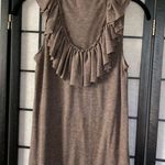 Lucca Couture  Ruffle Accent Scoop Neckline Sleeveless Tank Top Brown Small Photo 3