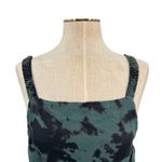 ZARA  Maxi Dress Tie Dye Printed Chiffon‎ Beaded Straps Green Size Small Photo 3
