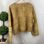 100% Leather Button Close Patchwork Crochet Long Sleeve Jacket 2X NEW Photo 1