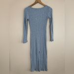 Sophie Rue Jordyn Long Sleeve Rib Midi Sweater Dress in Tranquil Blue size Small Photo 9