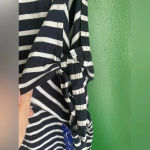 Nautica Bow Sleeve NWT Tee Shirt Tshirt Navy White Stripe Size Large Photo 3