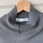 ZARA Women’s Grey Knitted High Neck Cropped Top Size Large new Photo 2