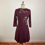 Johnny Was JW  Maroon Embroidered V Neck Dress Photo 5