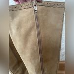 Lulu Guiness tan,suede, embroidered knee boots, leather sole/interior; 40 1/2 Tan Size undefined Photo 3