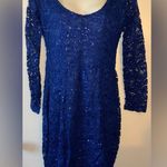 Nordstrom Sparkling Sequin& Lace Blue Nordstroms Sexy Little Dress NWTS ! Photo 7