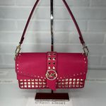 Michael Kors Rubin Red Greenwich Medium Studded Shoulder Bag Photo 5