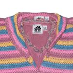 VTG Storybook Knits Pastel Striped Cardigan & Vest Y2K Cottagecore Knit Sweater Pink Size L Photo 3