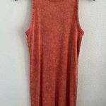 Topshop Red Orange Ribbed Tie Dye Tank Dress US 8 Photo 0