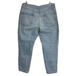 Topshop High Rise Mom Jeans Blue Light Wash Fading Whiskering Above Ankle Length Photo 1