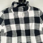 Talbots Women's Buffalo Check Textured Lined Full Zip Jacket Black White Size 4 Photo 2