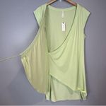 Anthropologie Daily Practice by  Montauk V-Neck Lime Green Surplus Dress Active Photo 6