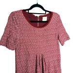Maeve Anthropologie  Fit & Flare Dora Dress Mini Small Red Geometric Short Sleeve Photo 1