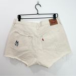 Levi's  501 High Rise Cut Off Jean Shorts Give Me Butterflies Cream Butterfly 32 Photo 2