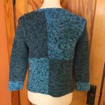 Sigrid Olsen Vintage  Blue Patchwork Knit Sweater Artsy Textured Pullover Photo 8