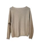 Mango Gold Metallic Long Sleeve Boat Neck Cotton Blend Blouse Women Sz S Photo 1