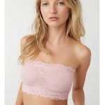 Free People INTIMATELY Pink Lace Bandeau Bra Bralette Bikini Panty Set Large New Photo 3