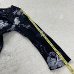 Simply Vera Wang Crinkle Floral Top Blouse Womens S Black 3/4 Handkerchief Hem Purple Photo 6