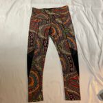 ABS by Allen B. Schwartz Paisley Print Leggings S Boho Athleisure Athletic Sport Red Photo 3