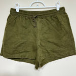 Quince  Olive Green Linen Shorts Small Women Photo 0