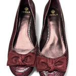 Isola  Abria Burgundy Snake ballet flats bow Designer comfort Round Toe slip on Photo 0