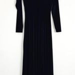 Vintage Y2K MODA INTERNATIONAL Velvet Maxi Dress in Deep Navy Blue | Size S Photo 9