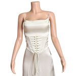 Elliatt Evangeline Corset Satin Gown, Ivory, XS Photo 11