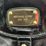 Michael Kors  Fulton Large Black Patent Leather Hobo Shoulder Bag Gold Hardware Photo 6