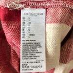 American Eagle  AEO Womens Shirt‎ S Red Check Hooded Full Button Down Long Sleeve Photo 5