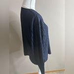 ZARA  navy blue textured bat wing blouse small Photo 5