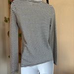 Madewell Women's Top Size XS Long Sleeve Linen Blend Tie Front Pullover Striped Photo 3