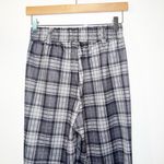 Halara  black plaid high waisted wide leg casual pull on pant with belt loops Photo 6